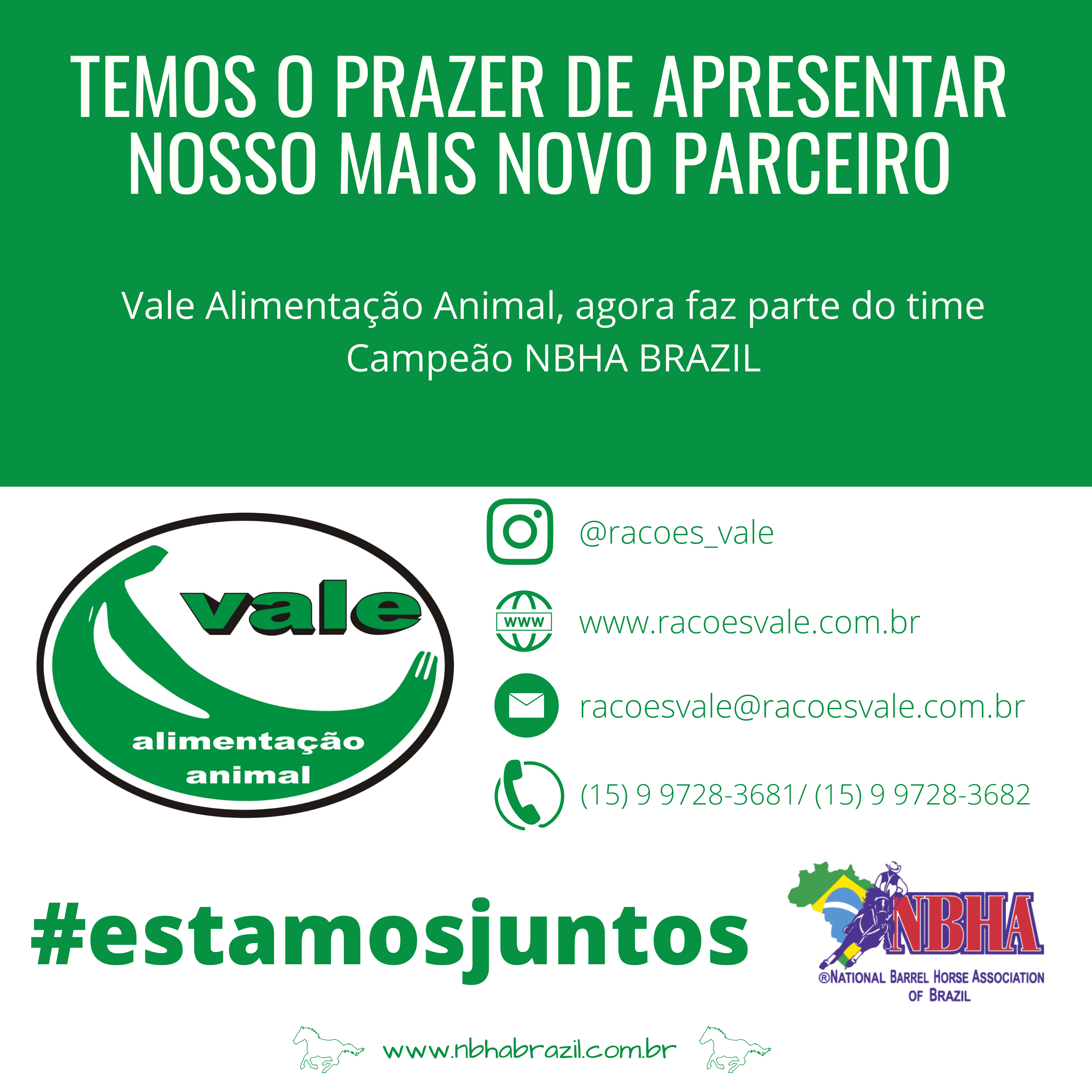 Vale Alimentação Animal, agora é time NBHA BRAZIL