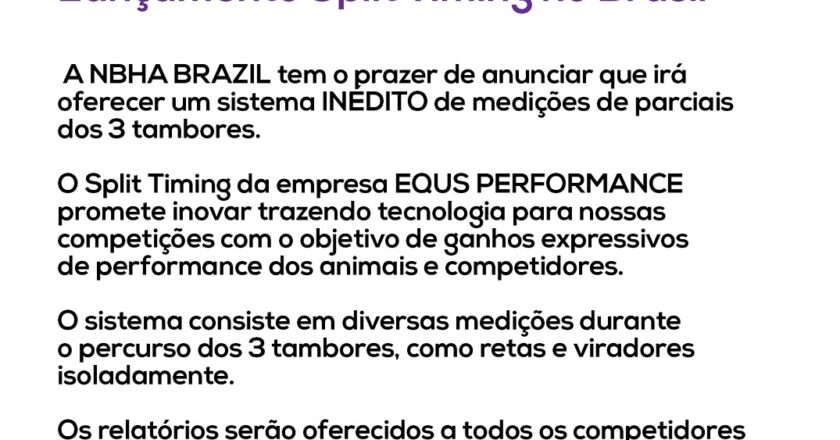 Lançamento Split Timing no Brasil!