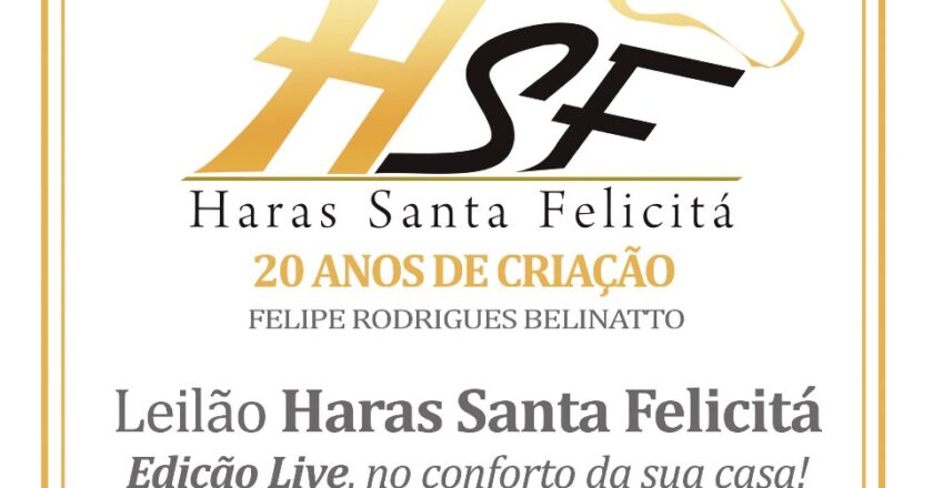 Grande leilão Haras Santa Felicitá – 20 anos de criação!