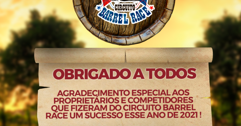 Obrigado à todos do Circuito Barrel Race