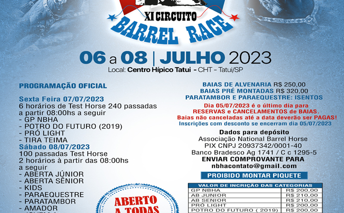 XI CIRCUITO BARREL RACE