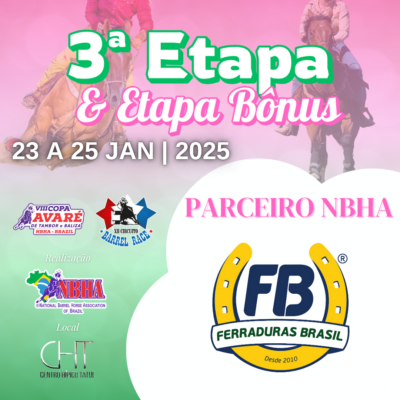 3ª ETAPA VIII COPA AVARÉ TAMBOR E BALIZA & ETAPA BÔNUS XII CIRCUITO BARREL RACE – FERRADURAS BRASIL