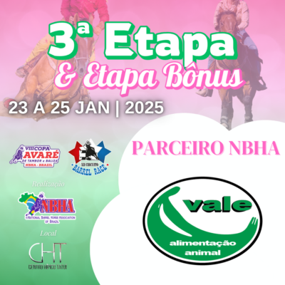 3ª ETAPA VIII COPA AVARÉ TAMBOR E BALIZA & ETAPA BÔNUS CIRCUITO BARREL RACE – RAÇÕES VALE