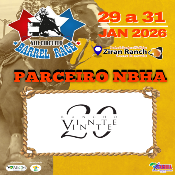 3ª ETAPA XIII CIRCUITO BARREL RACE – RANCHO VINTE E VINTE