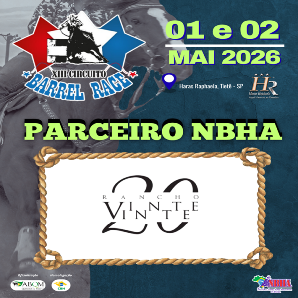 4ª ETAPA XIII CIRCUITO BARREL RACE – RANCHO VINTE E VINTE